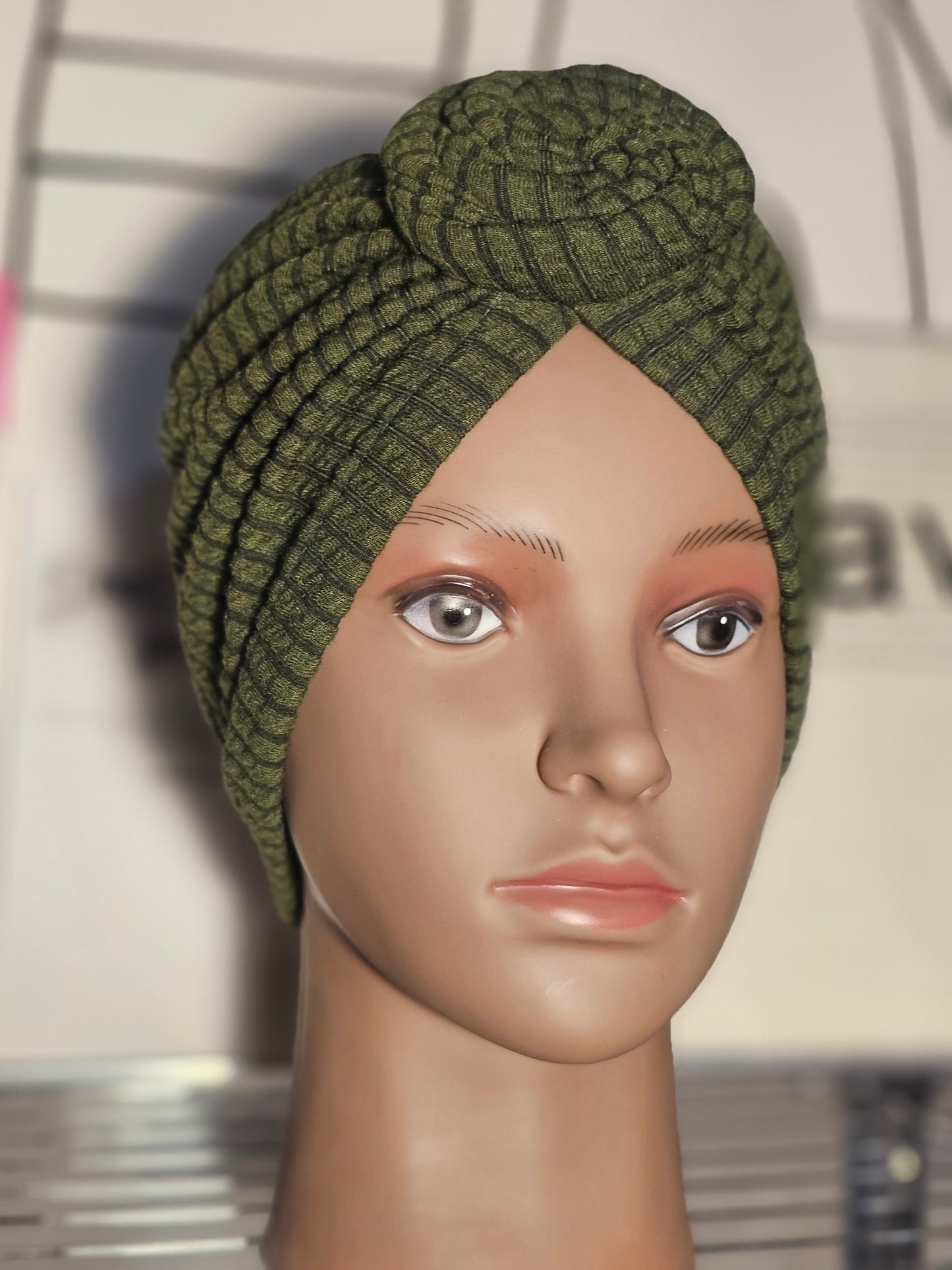 Bonnet Turban Vert Forêt – Fraîcheur & Originalité