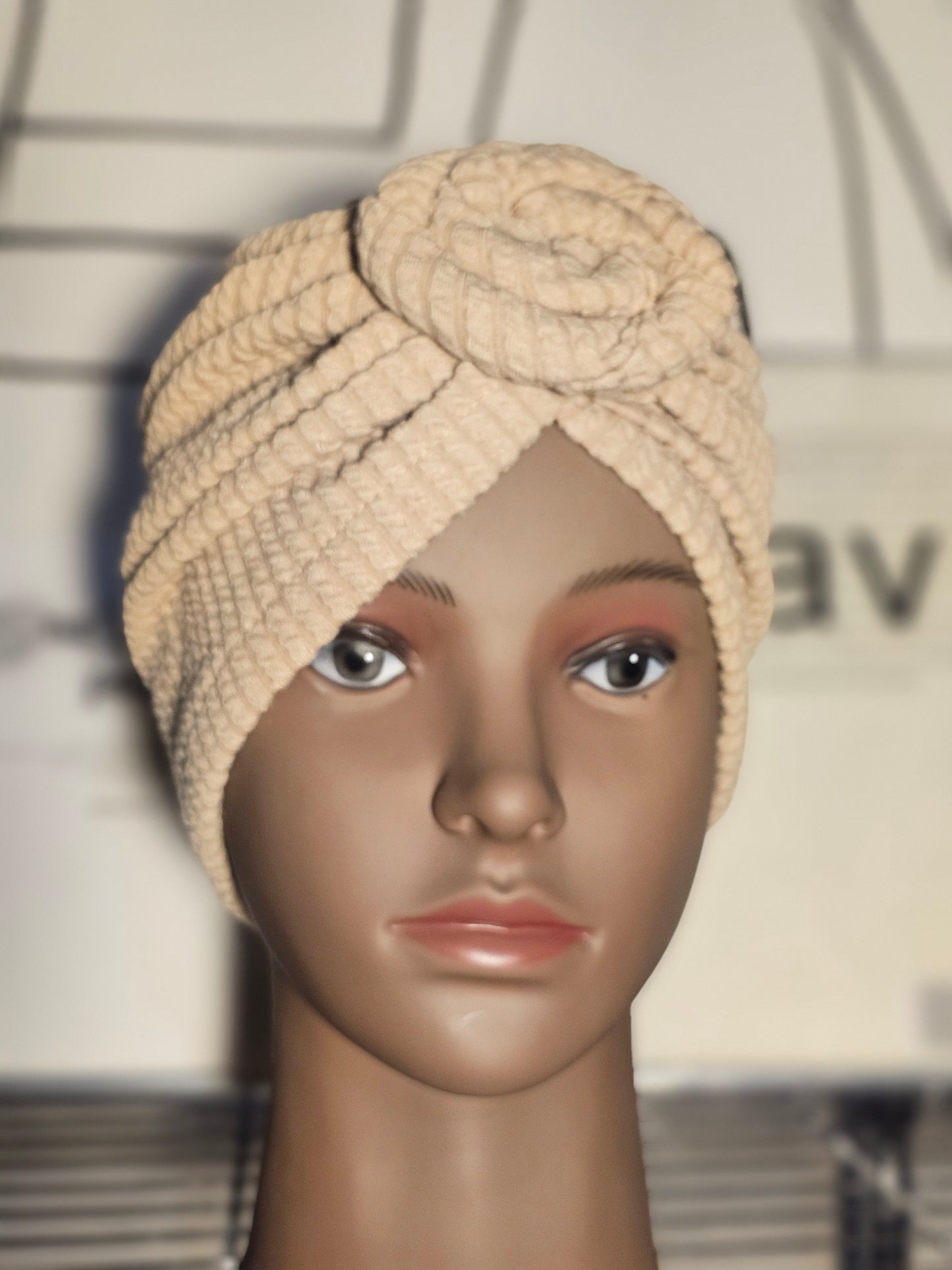 Bonnet Turban Beige – Style Naturel & Raffiné