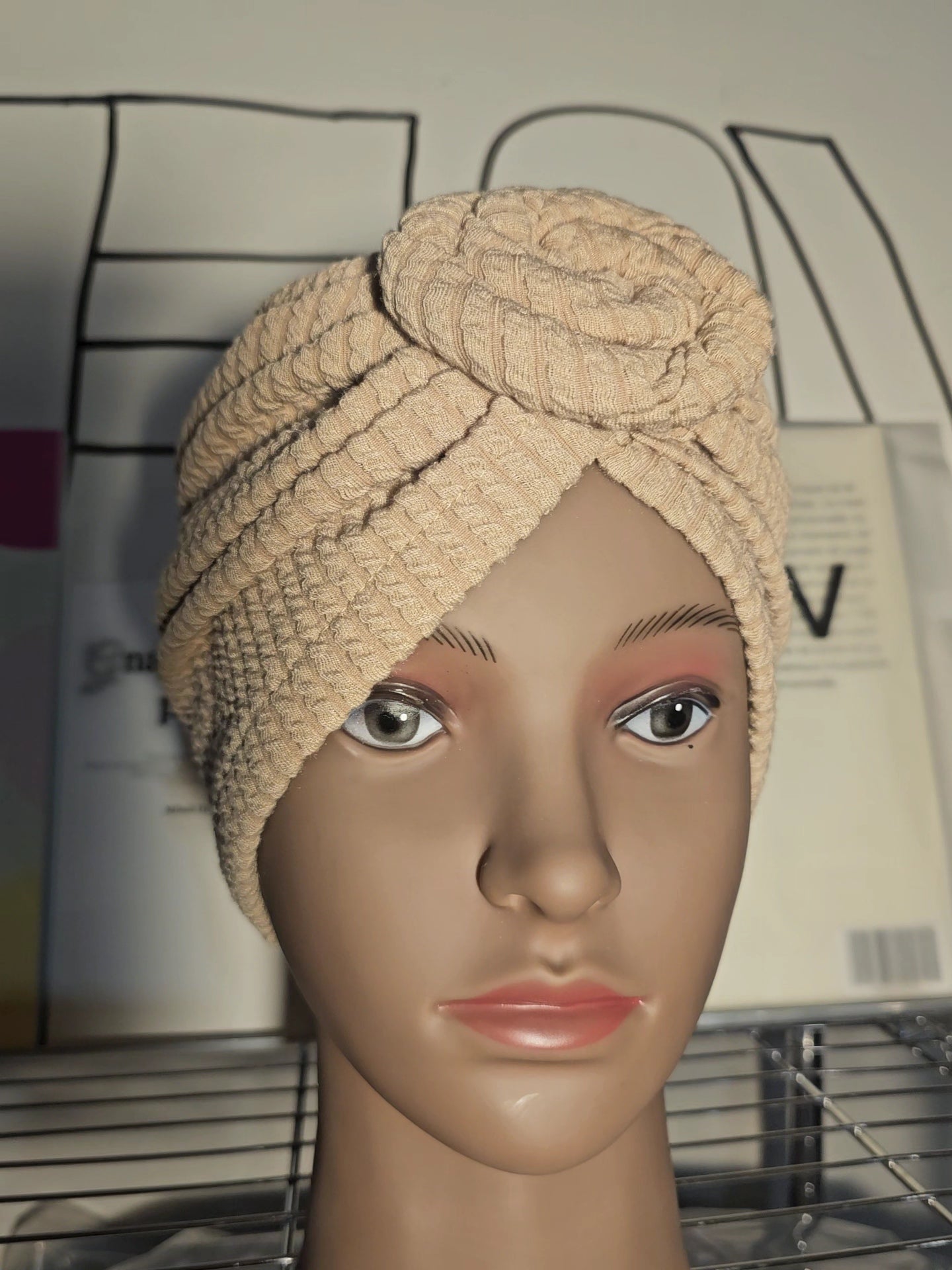 Bonnet Turban Beige – Style Naturel & Raffiné