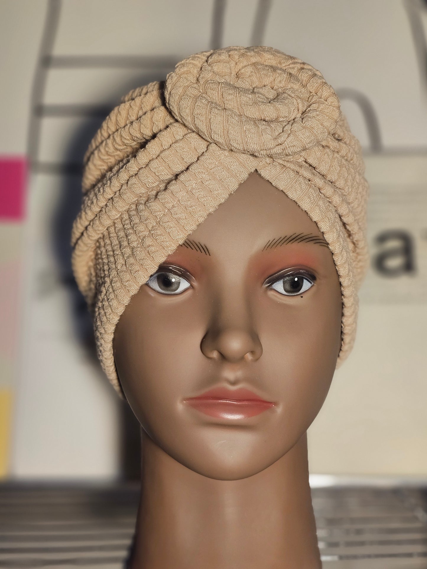 Bonnet Turban Beige – Style Naturel & Raffiné