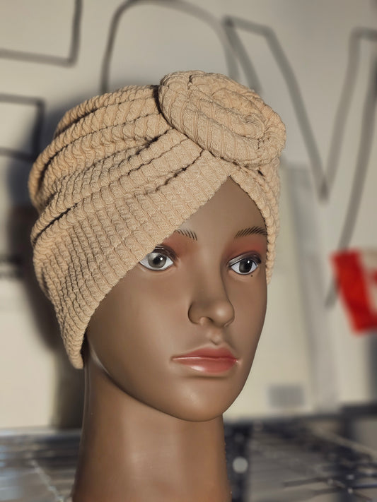Bonnet Turban Beige – Style Naturel & Raffiné