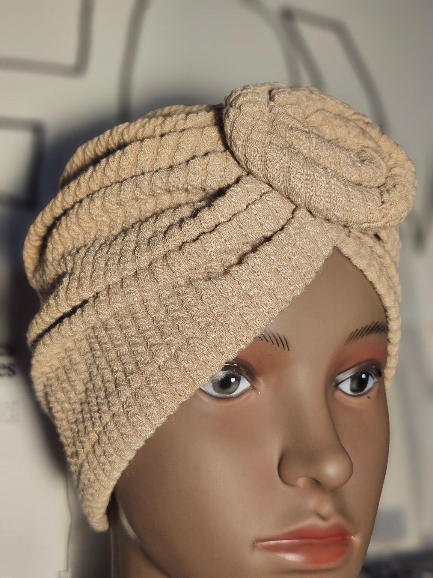 Bonnet Turban Beige – Style Naturel & Raffiné