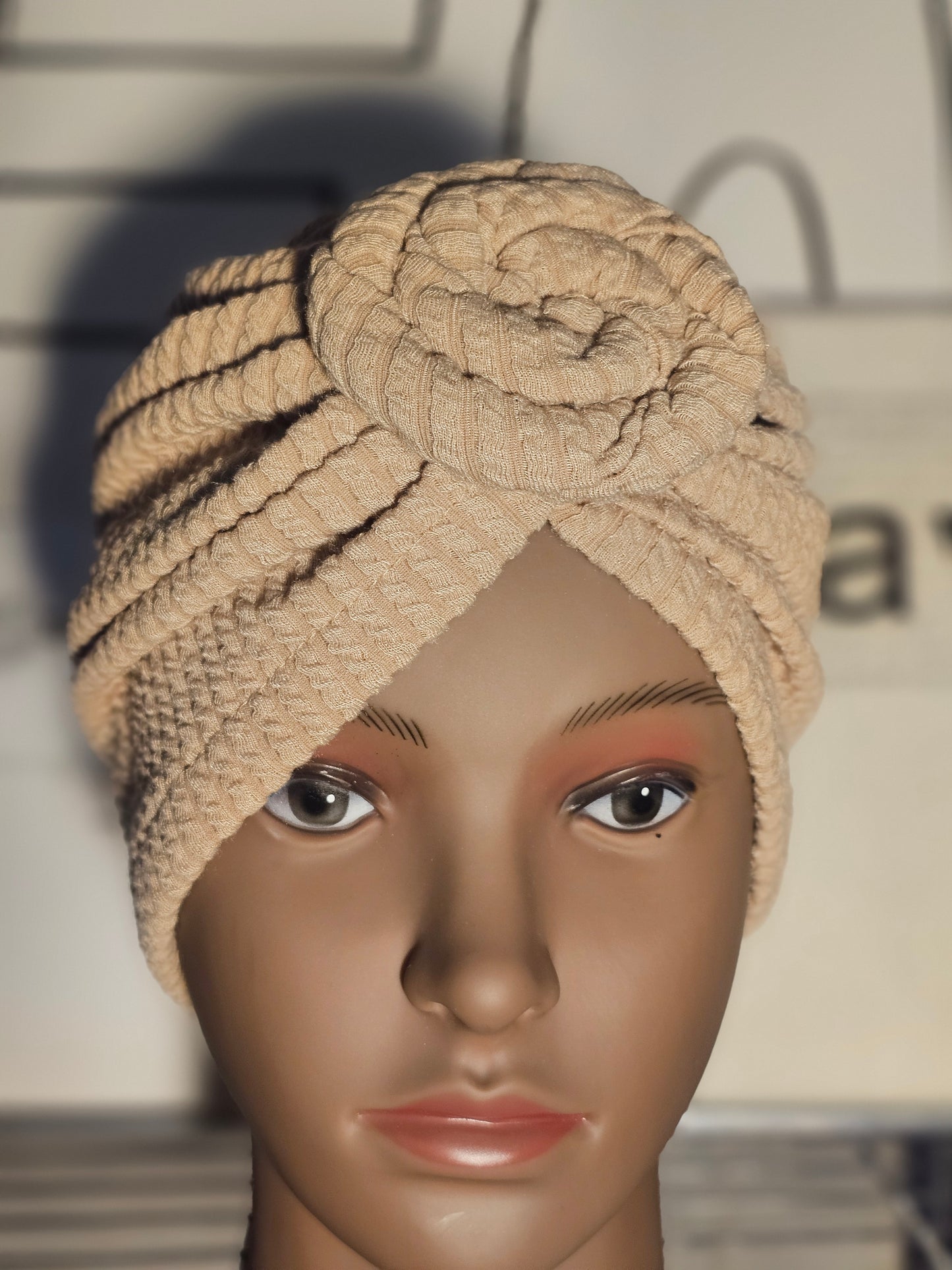 Bonnet Turban Beige – Style Naturel & Raffiné