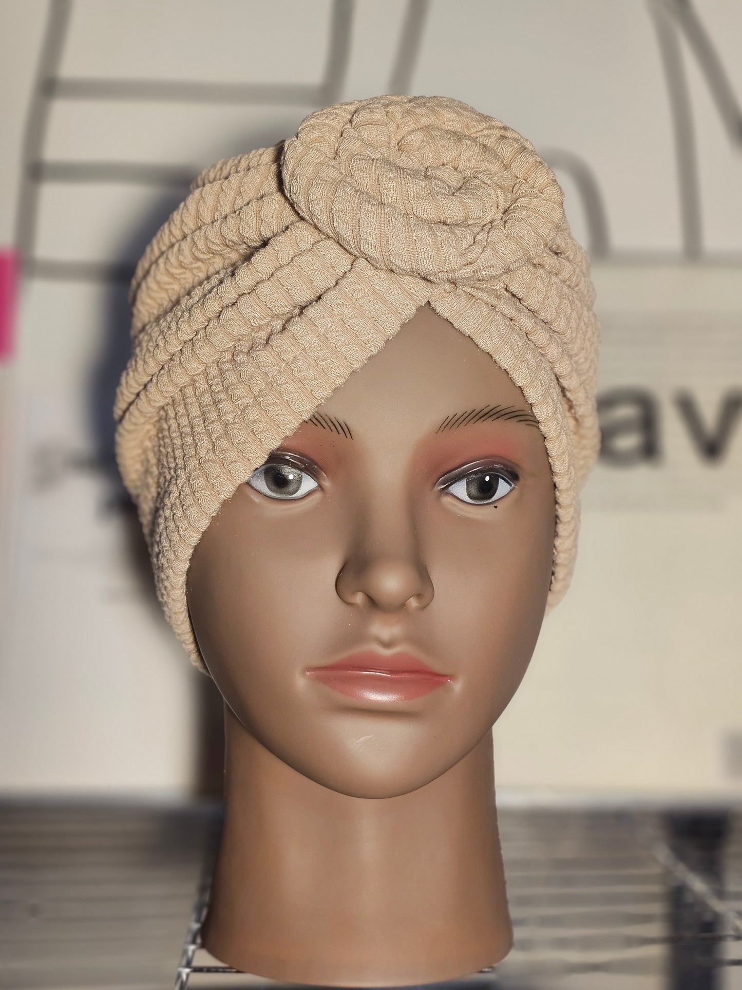 Bonnet Turban Beige – Style Naturel & Raffiné
