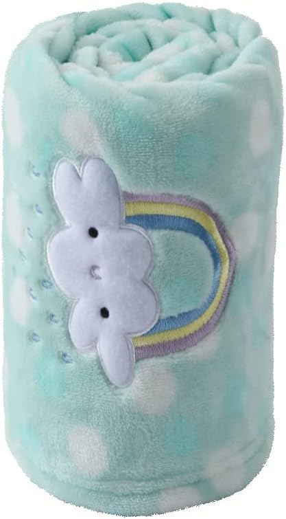 Couverture légère en peluche chaude pour bébé, tout-petit et nouveau-né - Idéale pour le berceau et la poussette (75 x 100 cm, vert arc-en-ciel, unisexe)